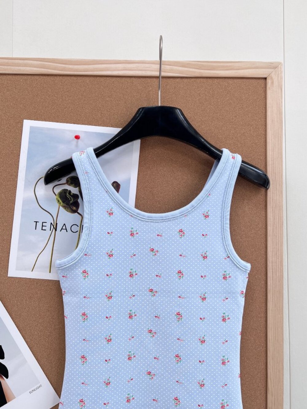 Prada Ditsy Floral Light Blue Tank Top - Picture 11 of 11